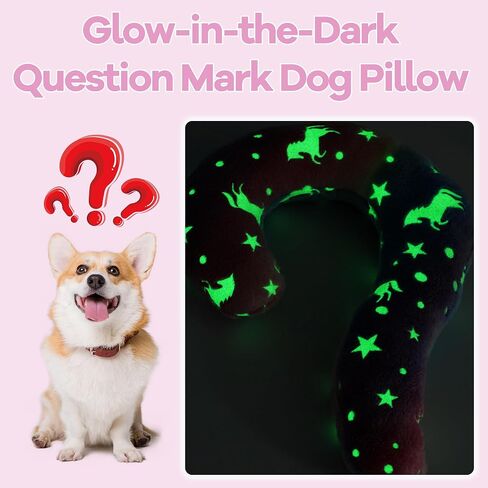 Glow-in-The-Dark Dog Pillow,Question Mark Dog Calming Pillow for Anxiety Relief,Machine Washable Dog & Cat Pillow Training Toy for Joint Relief, Better Sleep in Saudi Arabia
