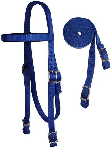 Tahoe Tack Plain Double Layer Nylon Padded Western Horse Headstall with Reins (Pink, Cob) in Saudi Arabia
