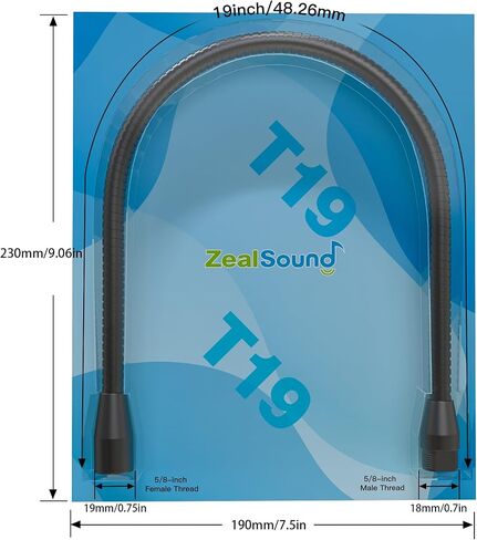 ذراع خرطوم معدني مطور من ZealSound، حامل مرن بطول 13 بوصة، امتداد عالي التحمل للميكروفون، حامل أرضي للميكروفون، حامل هاتف، مرآة مكياج، خيط 5/8 بوصة in Saudi Arabia
