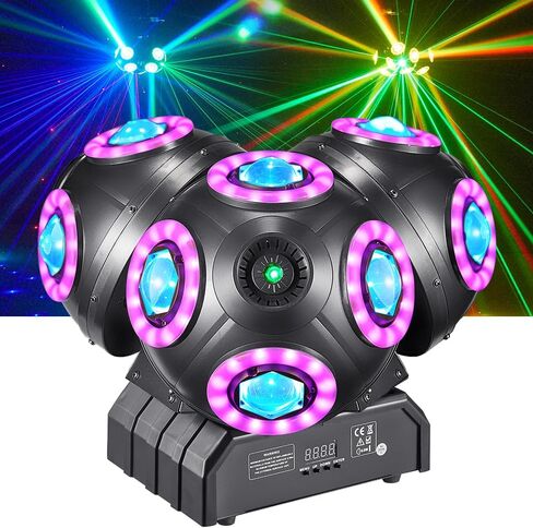 ضوء الرأس المتحرك، ضوء مسرح Gruolin DJ 8 * 15 وات LED RGBW شعاع دوران لا نهائي مع تأثير هالة ملون، DMX والتحكم في الصوت لإضاءة مسرح الديسكو والنادي والبار DJ in Saudi Arabia
