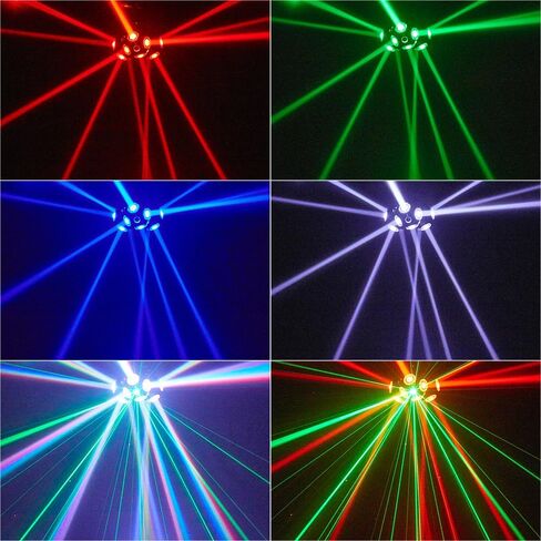 ضوء الرأس المتحرك، ضوء مسرح Gruolin DJ 8 * 15 وات LED RGBW شعاع دوران لا نهائي مع تأثير هالة ملون، DMX والتحكم في الصوت لإضاءة مسرح الديسكو والنادي والبار DJ in Saudi Arabia