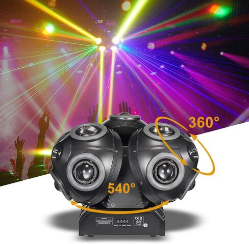 ضوء الرأس المتحرك، ضوء مسرح Gruolin DJ 8 * 15 وات LED RGBW شعاع دوران لا نهائي مع تأثير هالة ملون، DMX والتحكم في الصوت لإضاءة مسرح الديسكو والنادي والبار DJ in Saudi Arabia