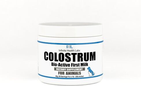 اللبأ البقري النشط حيويًا للكلاب والقطط والجراء والقطط والحيوانات الأليفة - مكمل مسحوق اللبأ اليومي 240 جم (480 وجبة) in Kuwait