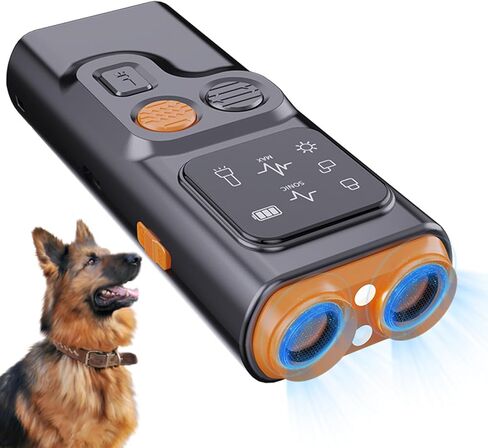 2024release Dog Bark Deterrent Devices, 5 in 1 Rechargable Ultrasonic Training Tool for Dogs 50FT with High Low Mode,Portable Training Devices Safe for Indoor Outdoor (Black) in Saudi Arabia