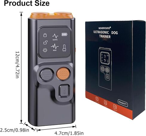 2024release Dog Bark Deterrent Devices, 5 in 1 Rechargable Ultrasonic Training Tool for Dogs 50FT with High Low Mode,Portable Training Devices Safe for Indoor Outdoor (Black) in Saudi Arabia