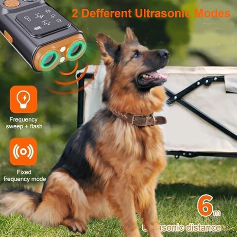 2024release Dog Bark Deterrent Devices, 5 in 1 Rechargable Ultrasonic Training Tool for Dogs 50FT with High Low Mode,Portable Training Devices Safe for Indoor Outdoor (Black) in Saudi Arabia