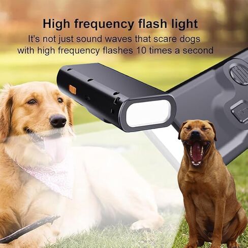 2024release Dog Bark Deterrent Devices, 5 in 1 Rechargable Ultrasonic Training Tool for Dogs 50FT with High Low Mode,Portable Training Devices Safe for Indoor Outdoor (Black) in Saudi Arabia