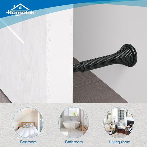 HOMOTEK 10 Pack Telescoping Spring Door Stoppers, Extended from 3-1/8 to 4-1/4 inches Wall Mount Extra Long Door Stops- Flexible Spring Doorstops Wall Protector (Bright Brass) in Kuwait