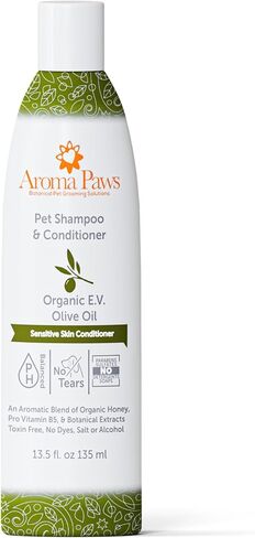 Aroma Paws Dog Shampoo – Cleansing Wash, Conditioning, Moisturizing – Healthy Ingredients – Aromatic Grooming Puppy Shampoo – Tearless Cleaner, Lemongrass Vanilla Bean 13.5 oz in Kuwait