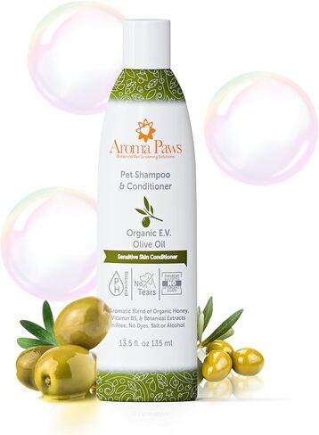 Aroma Paws Dog Shampoo – Cleansing Wash, Conditioning, Moisturizing – Healthy Ingredients – Aromatic Grooming Puppy Shampoo – Tearless Cleaner, Lemongrass Vanilla Bean 13.5 oz in Kuwait