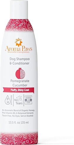 Aroma Paws Dog Shampoo – Cleansing Wash, Conditioning, Moisturizing – Healthy Ingredients – Aromatic Grooming Puppy Shampoo – Tearless Cleaner, Lemongrass Vanilla Bean 13.5 oz in Saudi Arabia