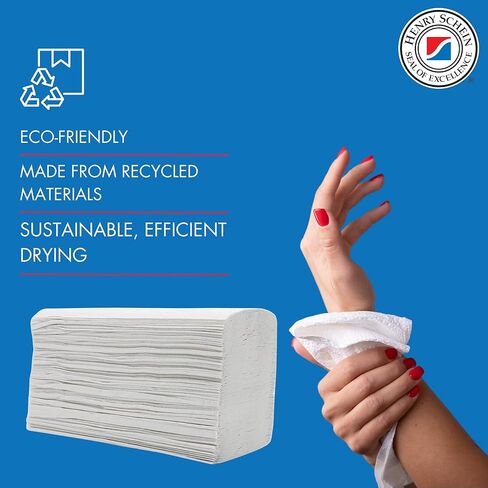 مناشف ورقية متعددة الطي (570-0703) مع جيوب سريعة الامتصاص، 16 عبوة/علبة، 250 منشفة متعددة الطي/عبوة، بيضاء - عبوتين (500 قطعة) in Kuwait