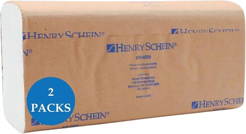 مناشف ورقية متعددة الطي (570-0703) مع جيوب سريعة الامتصاص، 16 عبوة/علبة، 250 منشفة متعددة الطي/عبوة، بيضاء - عبوتين (500 قطعة) in Kuwait