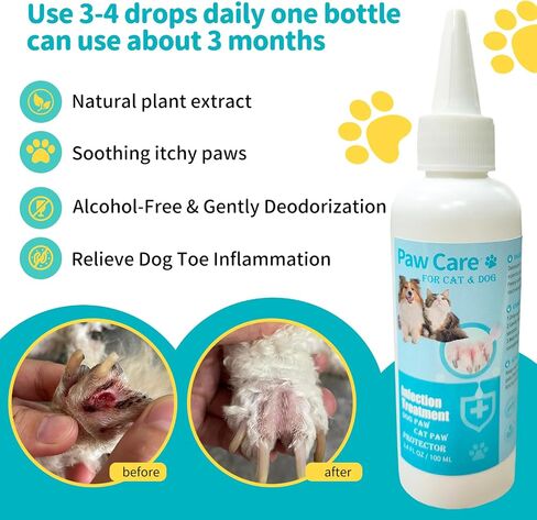 Dog Paw Cleaner, Pet Toes Drops, Itch Relief for Dogs, Gentle Deodorant, Cleaning Unpleasant Odors & Dirt, 3.4oz in Saudi Arabia