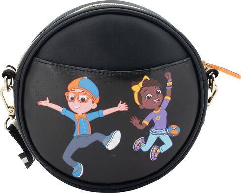 AI ACCESSORY INNOVATIONS Blippi Plush Backpack, 18" Novelty Plush Bag, Featuring 3D Bow Tie and Glasses, Blue & Orange in Saudi Arabia