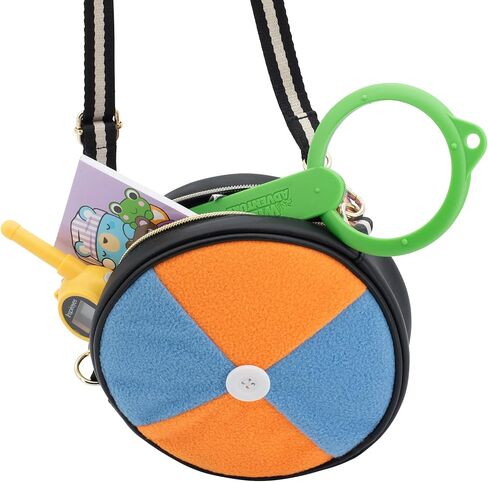 AI ACCESSORY INNOVATIONS Blippi Plush Backpack, 18" Novelty Plush Bag, Featuring 3D Bow Tie and Glasses, Blue & Orange in Saudi Arabia