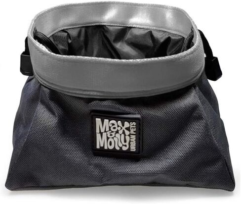 Max & Molly Collapsible Nylon Dog Travel Bowl, Portable Water and Feeder Pouch for Dogs, Waterproof Fabric, Grey in Saudi Arabia