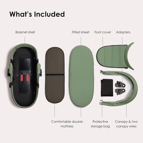 Babyzen YOYO 0+ Bassinet, Grey - Includes Thick Double Mattress, Ventilated Shell & Canopy - Requires YOYO2 Frame (Sold Separately) in Kuwait