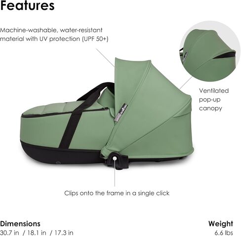 Babyzen YOYO 0+ Bassinet, Grey - Includes Thick Double Mattress, Ventilated Shell & Canopy - Requires YOYO2 Frame (Sold Separately) in Kuwait