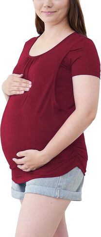 قمصان الحمل من الخيزران الفسكوزي بأكمام قصيرة ورقبة دائرية للرضاعة in Kuwait