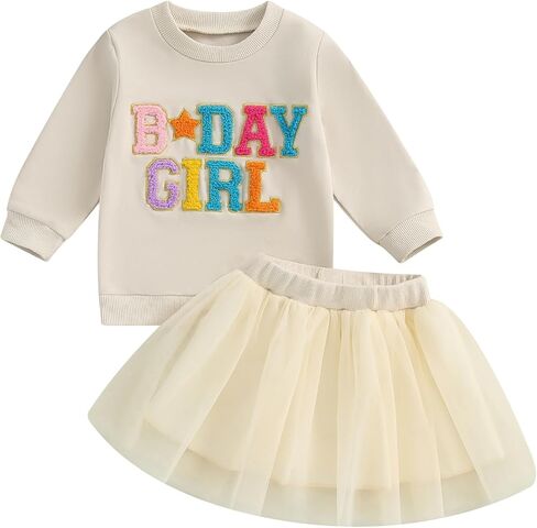 VISGOGO Baby Girls Sweatshirt Rompers Embroidery Lil Sis Big Sis Matching Skirts Outfit Toddler Bodysuits Fall Clothes in Kuwait