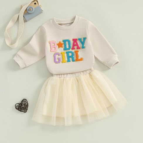 VISGOGO Baby Girls Sweatshirt Rompers Embroidery Lil Sis Big Sis Matching Skirts Outfit Toddler Bodysuits Fall Clothes in Kuwait