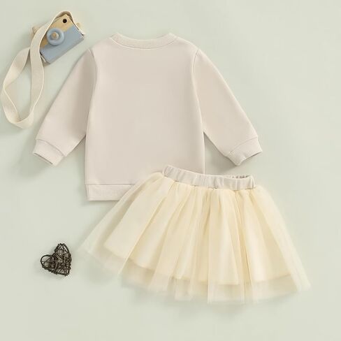 VISGOGO Baby Girls Sweatshirt Rompers Embroidery Lil Sis Big Sis Matching Skirts Outfit Toddler Bodysuits Fall Clothes in Kuwait