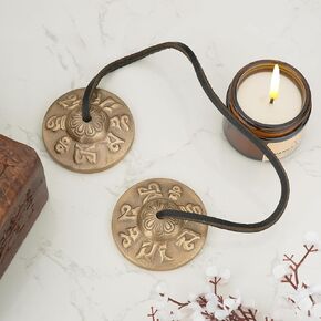 Ajuny Tibetan Tingsha Cymbals Bells Buddhist Meditation Yoga Bell Manjira Instrument Spiritual Gifts