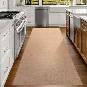 nusoarug 2x8 Modern Runner Rugs Washable Jute Area Rugs for Entryway Lightweight Woven 2' x 8' Kitchen Rug, Farmhouse Non-Slip Carpet for Bedroom Laundry Camper Home Door Decor, Natural