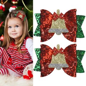 Brown Maple Leaf Hair Bow Clips Set -2pcs Glittery Fall Thanksgiving Bow Hair Clip for Girls Orange Yellow Autumn Alligator Clip Hair Accessory for Little Girls, Toddlers, Kids, and Teens