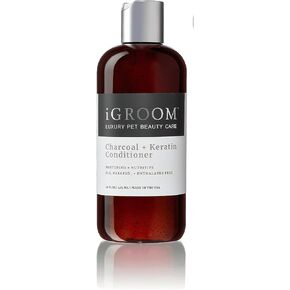 iGroom Charcoal Keratin Dog Conditioner, Luxury Pet Beauty Care, Repairs Enhances Adds Moisture, Made in USA, Summer Fig, 1gal
