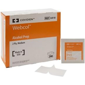 Kendall WEBCOL Alcohol Preps (Sterile), Medium, 2-ply