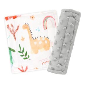 Baby Car Seat Strap Pads, Car Seat Strap Shoulder Covers for Baby Infant Toddler, Double-Sided Car Seat Belt Covers for Stroller/Pushchair/Baby Swing, Soft Flannel, Colorful Zoo