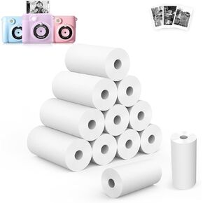 16 Rolls Instant Camera Refill Print Paper for Kids, Photo Printer HD Printing Thermal Print Paper Rolls Fit for Most Kids Instant Camera（White-16）