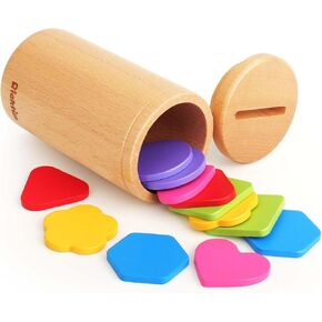 Montessori Toys for 1+ Year Old: Wooden Color Sorting Shape Sorter Toddlers Learning Toys, Baby Sensory Stacking Toys, Educational Fine Motor Busy Board for 12-18 Months Infant Boys and Girls Gifts