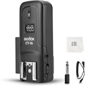 Godox CT-16 Wireless Radio Flash Trigger Receiver Kit,433MHz 2 in 1 Flash Transmitter and Receiver Compatible for Canon Nikon Sony Pentax Olympus DSLR Camera Flash trigger,Studio Flash Lighting
