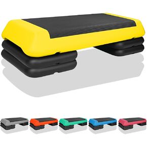 Adjustable Aerobic Stepper Workout Step with 4 Risers Fitness & Exercise Platform Trainer