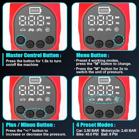 Tire Inflator for DEWALT 20V 60V MAX Battery, Portable Air Compressor Auto Tire Pump with Digital Pressure Gauge 150PSI for Car, Truck, Bikes, Ball (Tool Only, NO Battery) in Kuwait