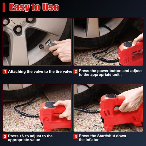 Tire Inflator for DEWALT 20V 60V MAX Battery, Portable Air Compressor Auto Tire Pump with Digital Pressure Gauge 150PSI for Car, Truck, Bikes, Ball (Tool Only, NO Battery) in Kuwait