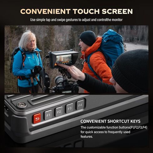 VILTROX DC-V1 شاشة 5.5 بوصة 4K شاشة لمس كاميرا فيديو HDMI داخل/خارج كاميرا مراقبة ميدانية مع بطارية DSLR مراقب لسوني كانون نيكون 400nits 3D LUT 160 درجة عرض واسع 1920X1080 HD in Saudi Arabia