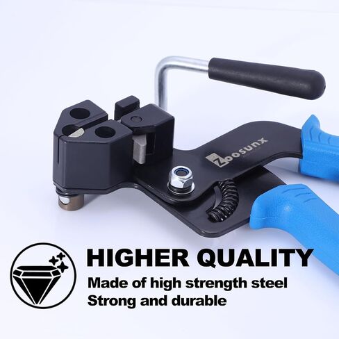 Metal Zip Ties Tool, Stainless Steel Cable Tie Gun, Use for Cutting and Fastening up to 12mm Width Heavy Duty Metal Zip Tie. Used to Repair Fences, Pipes, Chain Links, Head Wrap. in Saudi Arabia
