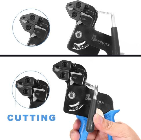 Metal Zip Ties Tool, Stainless Steel Cable Tie Gun, Use for Cutting and Fastening up to 12mm Width Heavy Duty Metal Zip Tie. Used to Repair Fences, Pipes, Chain Links, Head Wrap. in Saudi Arabia