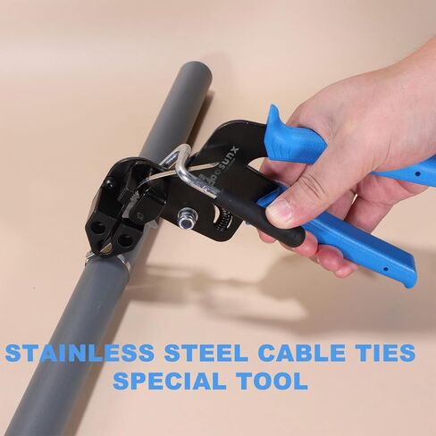 Metal Zip Ties Tool, Stainless Steel Cable Tie Gun, Use for Cutting and Fastening up to 12mm Width Heavy Duty Metal Zip Tie. Used to Repair Fences, Pipes, Chain Links, Head Wrap. in Saudi Arabia