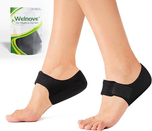 Plantar Fasciitis Heel Protector for Shoes - 2 Pairs - Welnove Heel Cups for Women Men Heels Spur Pain Relief, Heel Inserts Pads for Achilles Tendonitis Dry Cracked, Heel Support Cushion - Small in Kuwait