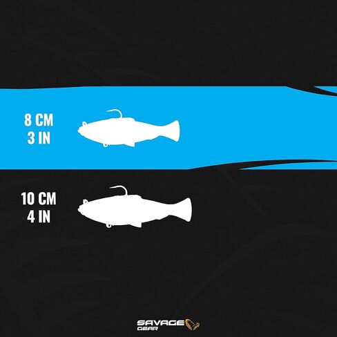 Savage Gear Pulse Tail Baitfish RTF Fishing Bait, 3/8 oz, White, Realistic Contours & Movement, Durable Construction, Heavy-Duty Fishing Hook, Built-in Rattle in Saudi Arabia