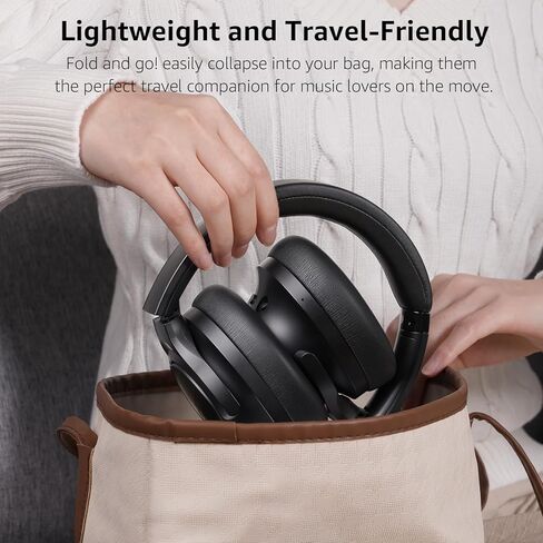 1Mii Hybrid Active Noise Cancelling Headphones for Airplane Travel, Wireless and Wired ANC Headphones, LDAC Hi-Res Audio, 5 Mics Clear Call, 75Hrs Playtime Over Ear Bluetooth 5.3 Headset for Adults in Kuwait