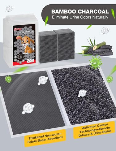 Dono Dog Pee Pads Extra Large -24" x 36", Odor-Control Charcoal Pee Pads for dogs, 6-Layer Leak-Proof & Quick Dry Dog Training Pads, Super Absorbent with Activated Charcoal Dog Pads in Kuwait