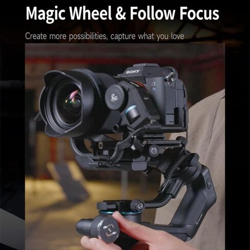 FeiyuTech SCORP Mini-2 3-Axis Mirrorrless Camera Gimbal Stabilizer، جهاز تعقب AI مدمج، إطلاق نار عمودي أصلي، التحكم في مصراع البلوتوث/الكابل، لـ Canon/Sony/Panasonic/Nikon/Fujifilm/Gopro/الهاتف المحمول in Saudi Arabia
