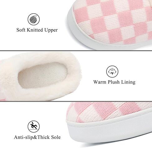 UBFEN Mens Womens Slippers Classic Plaid Winter Warm with Memory Foam Fluffy House Shoes Platform Indoor Bedroom in Saudi Arabia