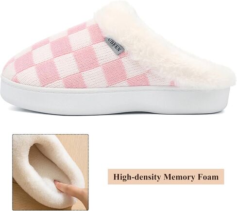 UBFEN Mens Womens Slippers Classic Plaid Winter Warm with Memory Foam Fluffy House Shoes Platform Indoor Bedroom in Saudi Arabia